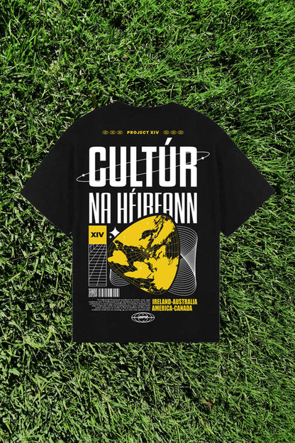 Cultúr na hÉireann Oversized Tee - Black